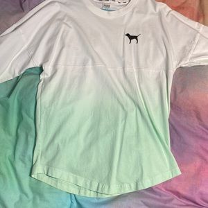 Pink ombré long sleeve logo